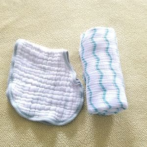 Aden & anais Burp Cloth Bib & Swaddle Blanket Baby